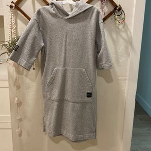 Grey sweatshirt hooded dress